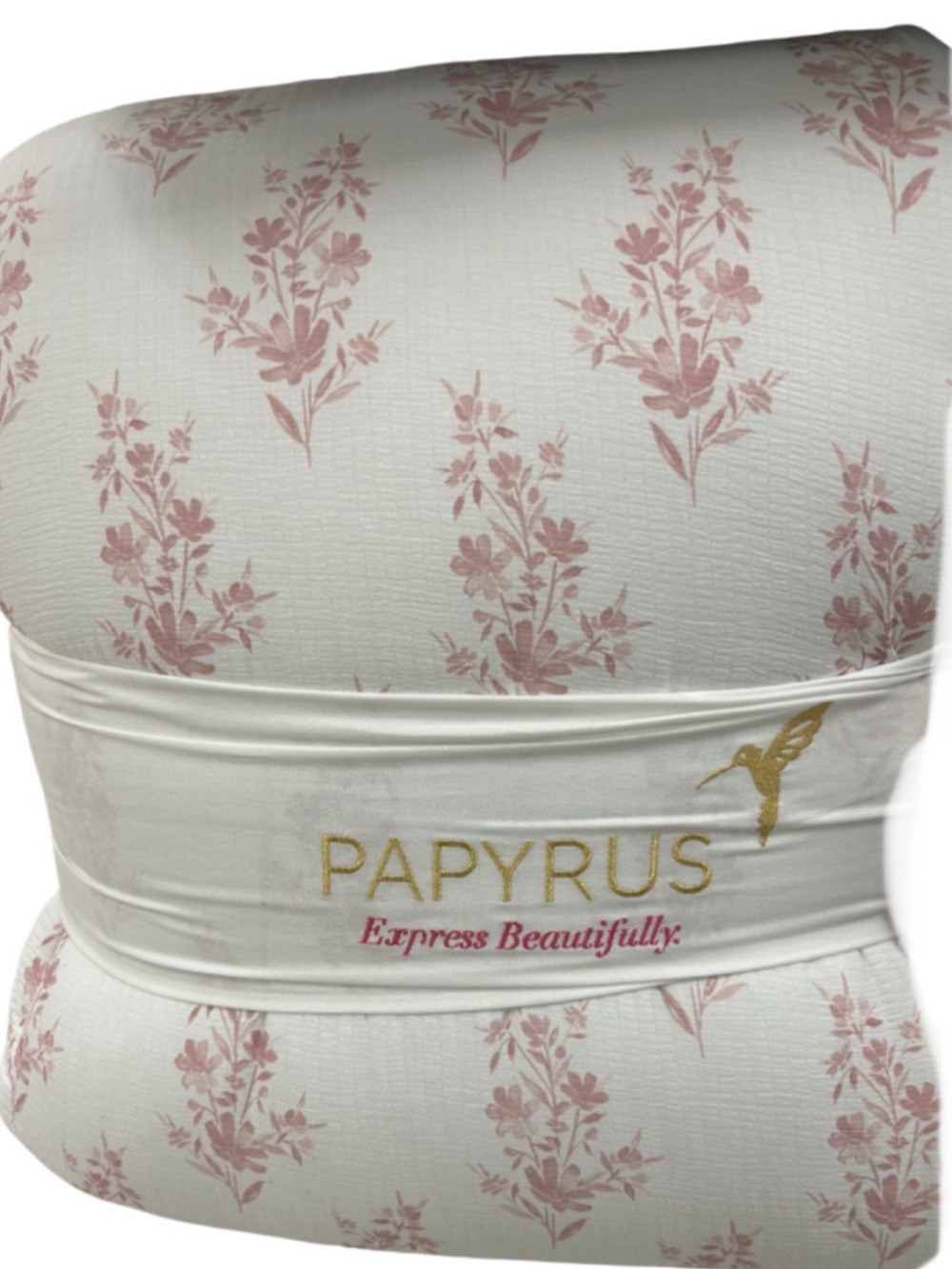 Papyrus Blush Pink and White Cotton Gauze King Floral Comforter Set 104”x90”